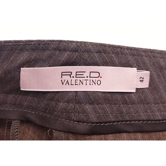 Red Valentino Striped Wool Three Quarter Pants Size 42 US 6 Brown Womens $325 - Picture 7 of 9